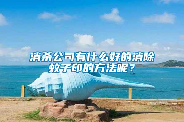 消殺公司有什么好的消除蚊子印的方法呢？